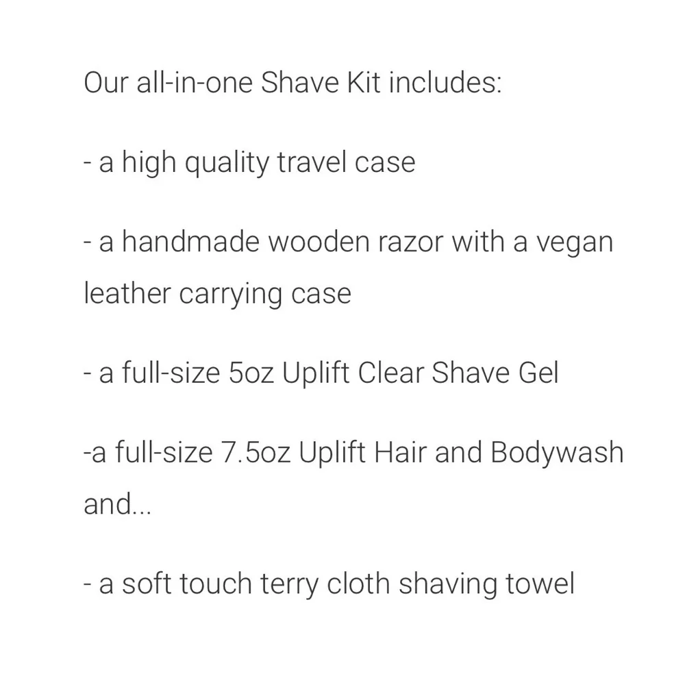 Uplift Provisions Company All-in-one Travel Case Men’s Shave Kit